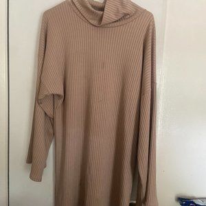Ribbed Turkleneck, Long Sleeve Dress